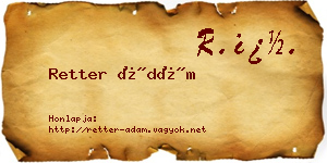 Retter Ádám névjegykártya