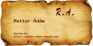 Retter Ádám névjegykártya